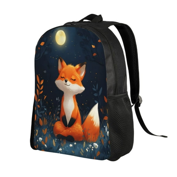Fox Pattern Backpack Double Shoulder Backpack Durable, Spacious, Ergonomic Design for Travel, Work & Outdoor Use