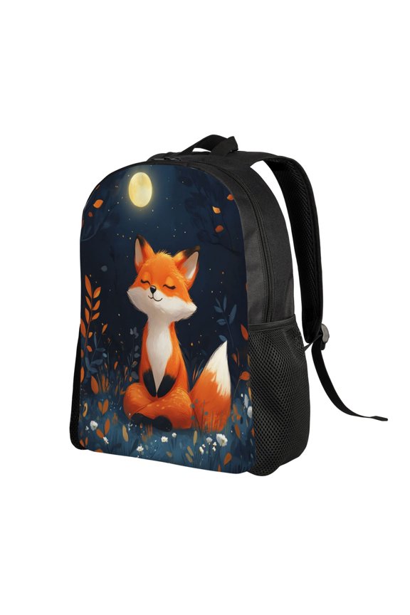 Fox Pattern Backpack Double Shoulder Backpack Durable, Spacious, Ergonomic Design for Travel, Work & Outdoor Use