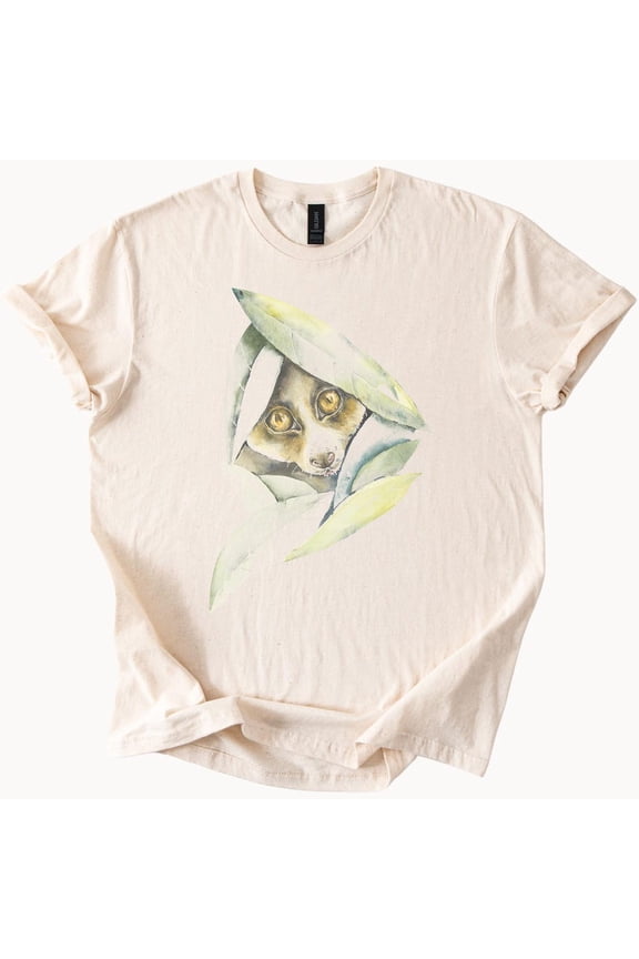 Fox Peeking Through Leaves Watercolor Animal Art Nature Graphic Tee Forest Wildlife Shirt Woodland Fox Illustration T Shirt Birthday Gifts; For Men & Women, Vintage Birthday Gift