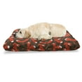 thumbnail image 1 of Fox Pet Bed, Paw Print Pattern Background with Cartoon Cunning Forest Animals, Chew Resistant Pad for Dogs and Cats Cushion with Removable Cover, 24" x 39", Orange Army Green White, by Ambesonne, 1 of 4