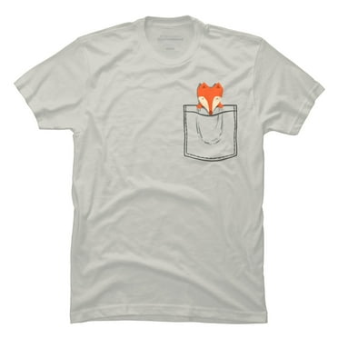 Fox Pocket Mens Silver Cream Graphic Tee - Design By Humans  2XL