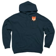 Fox Pocket Navy Blue Graphic Pullover Hoodie - Design By Humans  S