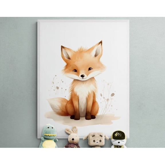 Fox Print Art, Nursery Fox Wall Art, Fox Animal Print, Forest Animals Print, Fox Decoration, Modern Fox, Nursery Wall Art, Fox Artwork Wall Art, Modern Wall Decor, 8x12 UNFRAMED