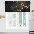thumbnail image 1 of Fox Printed Window Curtains Valances Wild Animals Tree Branch Night Starry Sky Rod Pocket Window Valance for Living Room Bathroom Bedroom Kitchen 54 by 18 in, 1 Panel, 1 of 6