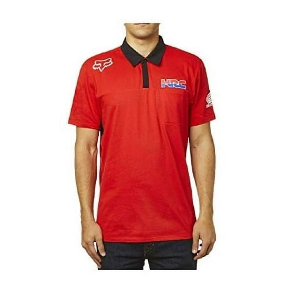 Fox Racing HRC Airline Polo Shirt Men's Red Pro Size Large Performance Wear