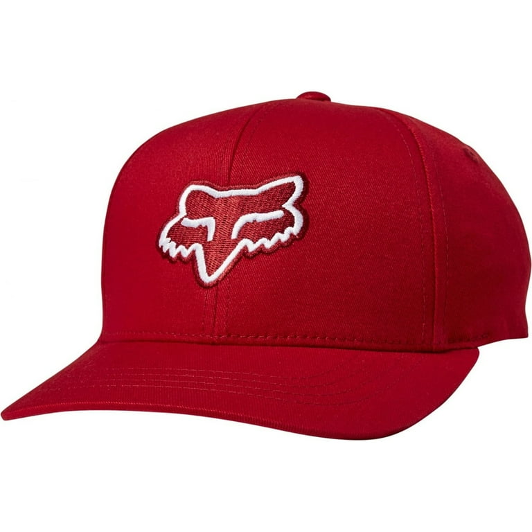 Fox Racing Men s Legacy Flexfit Hat Red Medium Profile Flat Bill Headwear