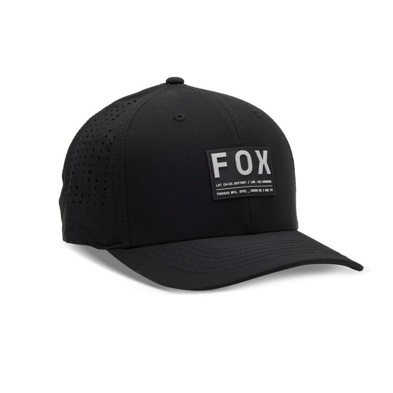 Fox Racing Men s Non Stop Tech Flexfit Hat SCAR Size Adjustable Black Red