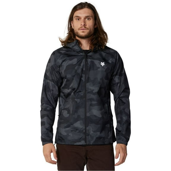 Fox Racing Men's Standard Fox Head Windbreaker, Black CAMO BLACK CAMO
