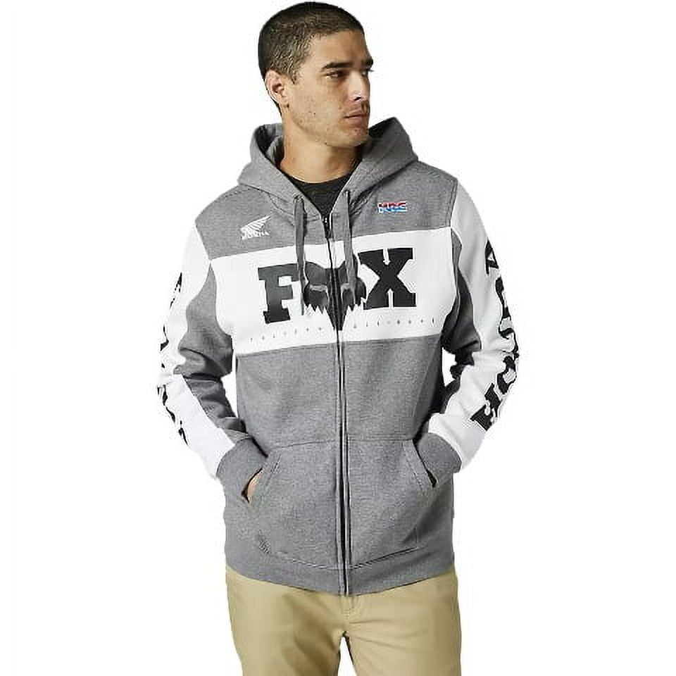 Fox Racing Mens Adult Honda Zip Up Hoodie Heather Graphite Size Large Walmart