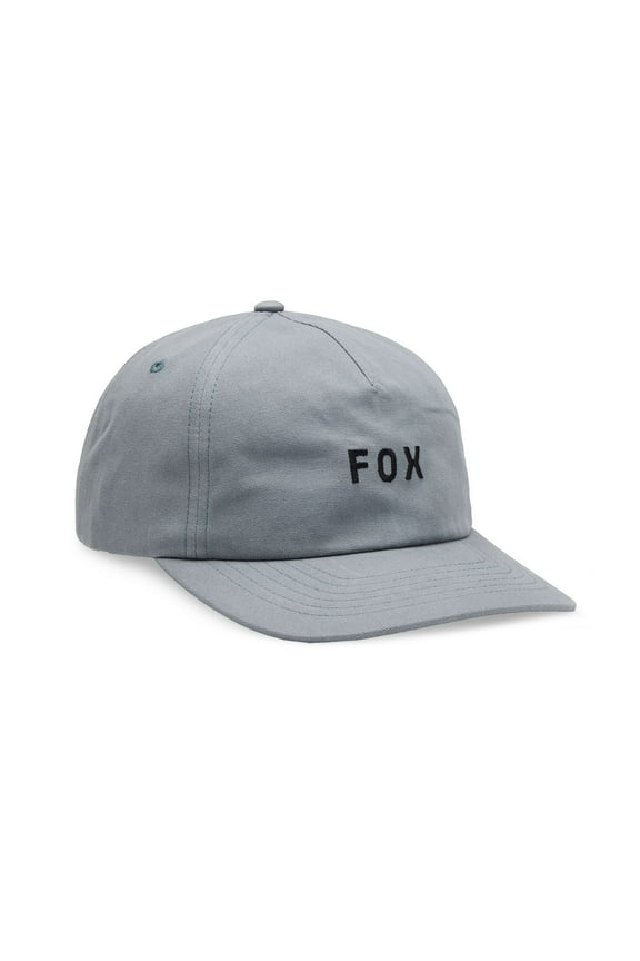 Mens Strapback Curve Peak Cap ~ Wordmark grey