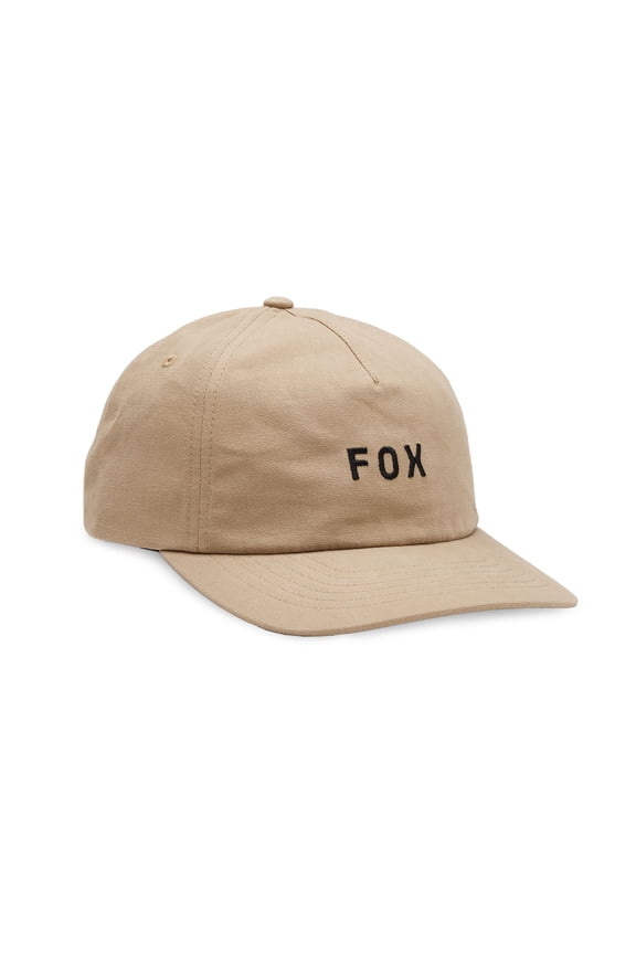 Mens Strapback Curve Peak Cap ~ Wordmark taupe