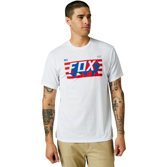 Fox Racing RWT Flag Tech Mens Short Sleeve T-Shirt Optimum White XL
