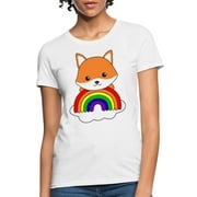 Fox Rainbow Cute Animals Colorful Foxes Forest Women's T-Shirt