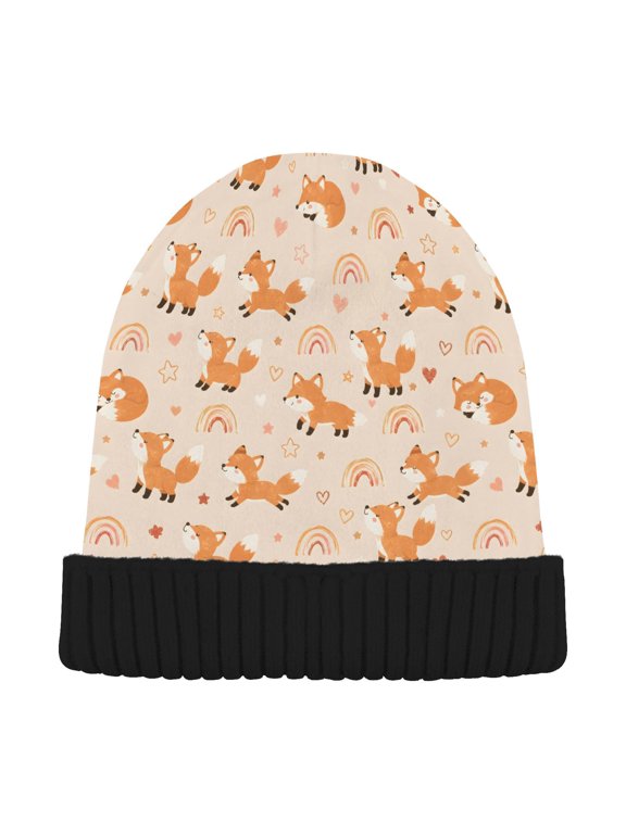Fox Rainbows Beanie Hat Unisex Warm Winter Hat Cap For Women Men Winter Running