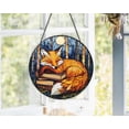 thumbnail image 1 of Fox Reading Book Stained Glass Suncatcher, Fox Book Stained Glass Decor, Book Lover Gift, Library Decor, Fox Lover's Gifts, Bookish Gift, 1 of 5