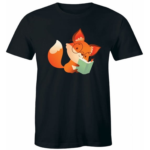 Fox Reading Book T-Shirt Book Worm Book Lovers Gift Tee Shirt