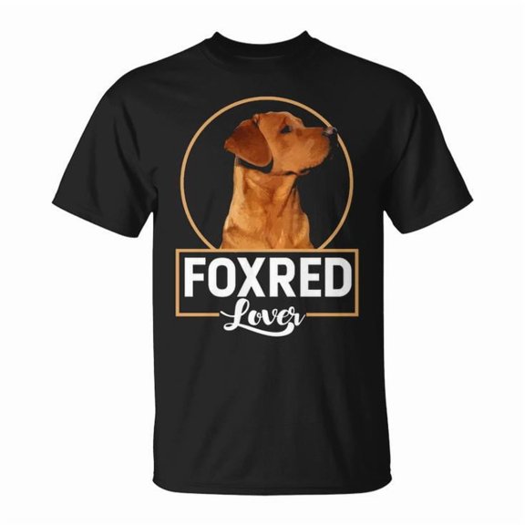 Fox Red Labrador Retriever Dog Lover Graphic Tee Unisex Adult Cotton Casual Pet Owner Redfox Lab Gift T-Shirt, Size S, Color Black
