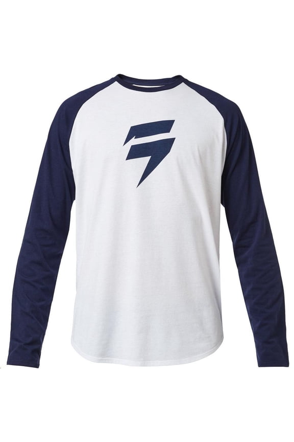 Republic LS T-Shirt (Medium, White/Navy)