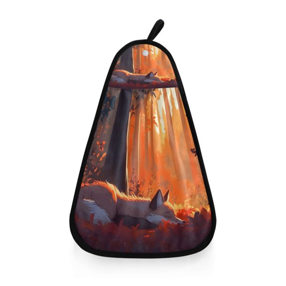 Fox Resting in The Forest Hanging Towel Hand Towel 16.53x12.20in Quick-Drying for Kitchen and Bathroom Use