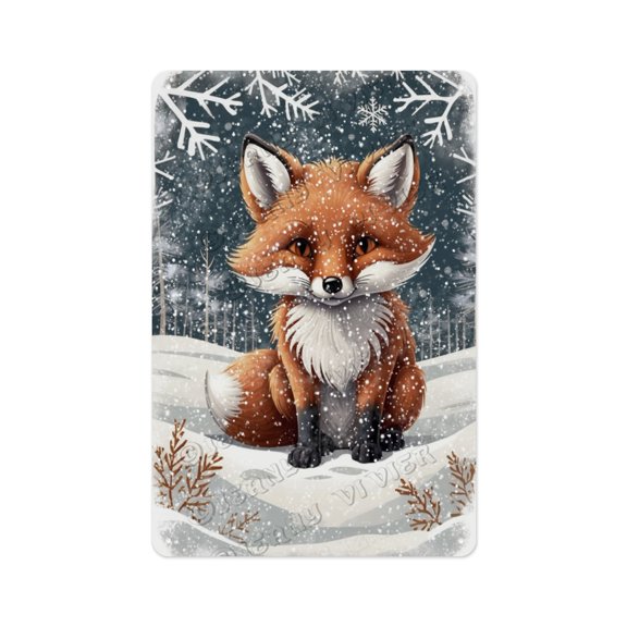 Fox Retro Metal Sign 8x12 Inches - Beautiful Rustic Fox Decor, Ideal Gift for Fox Fans and Animal Enthusiasts