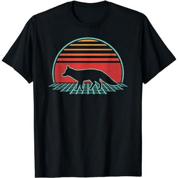 Fox Retro Vintage 80s Style Animal Lover Gift T-Shirt