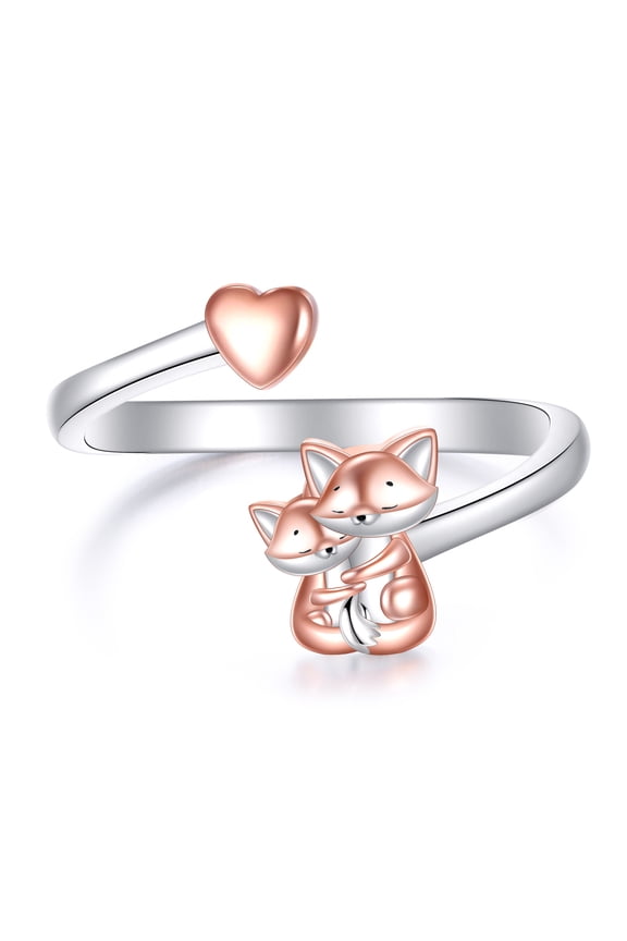 Fox Ring Sterling Silver Animal Ring Jewelry Gift for Women