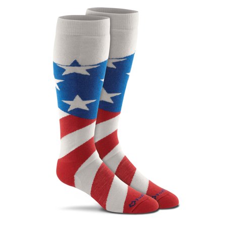 Fox River Adult Star Spangled Lightweight Over-the-Calf Sock, L, Flag