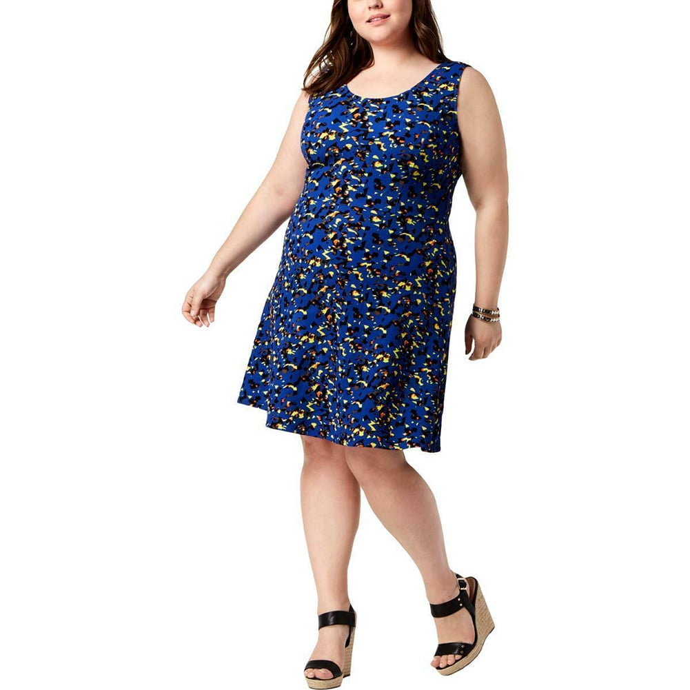 cobalt blue casual dress Vintage 1940s Red, White, and Blue Polka Dot Dress main image 1