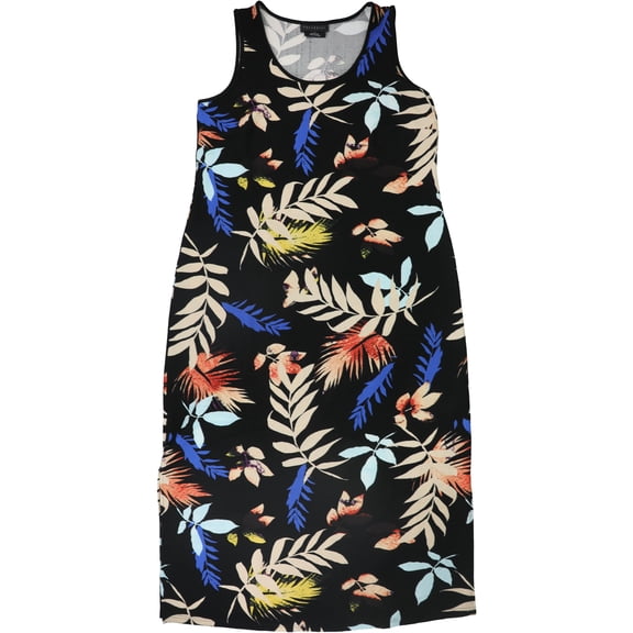 Fox & Royal Womens Side Slits Maxi Dress, Black, Plus Size, 2X