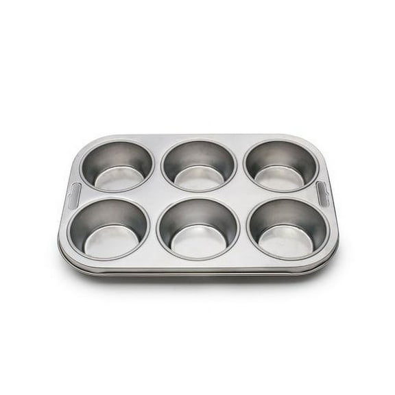 Fox Run 6 Cup Nonstick Stainless Steel Muffin Pan, 1.25 in Diameter Cups