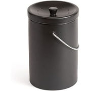 Fox Run Ceramic Compost Bin, Black, 7" x 10.7"