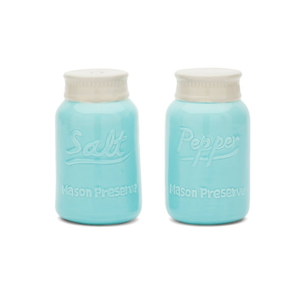 Fox Run Ceramic Mason Jar Salt & Pepper Shakers, 3" x 3" x 4.5"