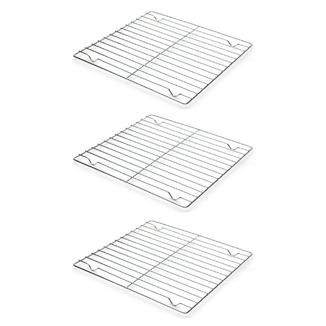 Fox Run Chrome Cooling Rack 10 inch Rectangular Durable, 3 Pack