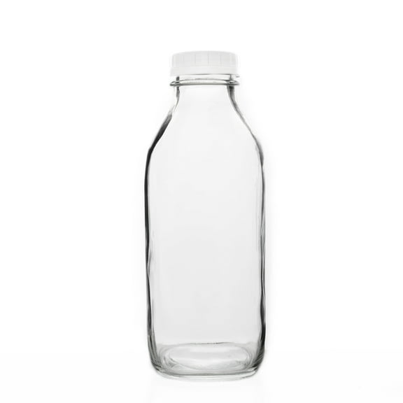 Fox Run Classic Glass Milk Bottle With Lid, 32 oz or 1 Quart Capacity