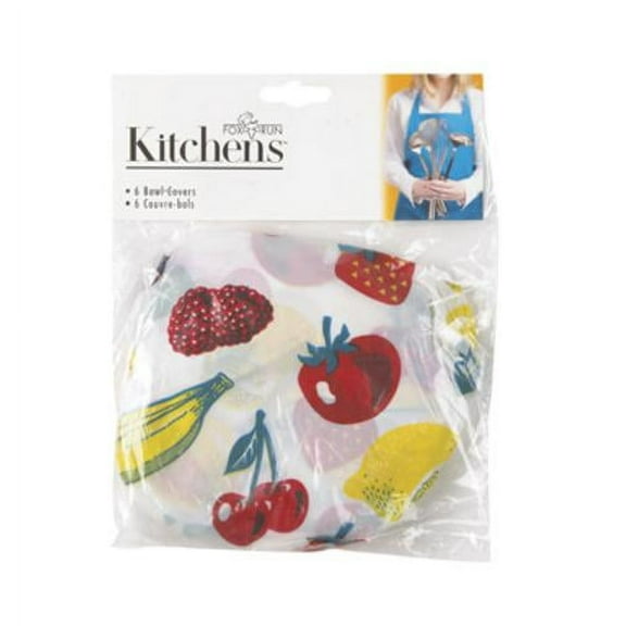 Fox Run Clear Fruit Pattern Bowl Cover 3-9" Serving Keeps Food Covered Reusable