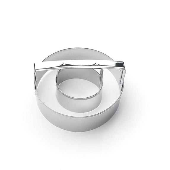 Fox Run Cookie Cutter - 4" Tin Plated Steel Donut Cutter with Handle