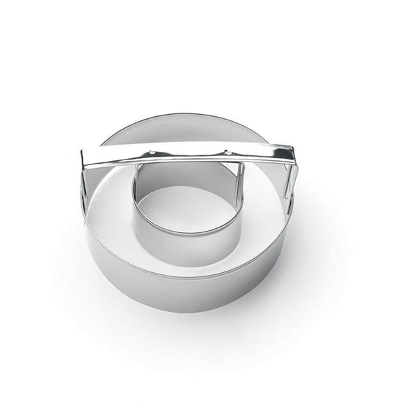 Fox Run Cookie Cutter - 4" Tin Plated Steel Donut Cutter with Handle