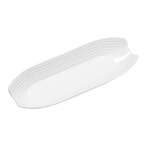 Fox Run Corn on the Cob Dish, Set of 2, White Trays