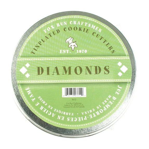 Fox Run Diamond Shaped Cookie Biscuit Pastry Dough Cutters Molds, 6-Piece Set