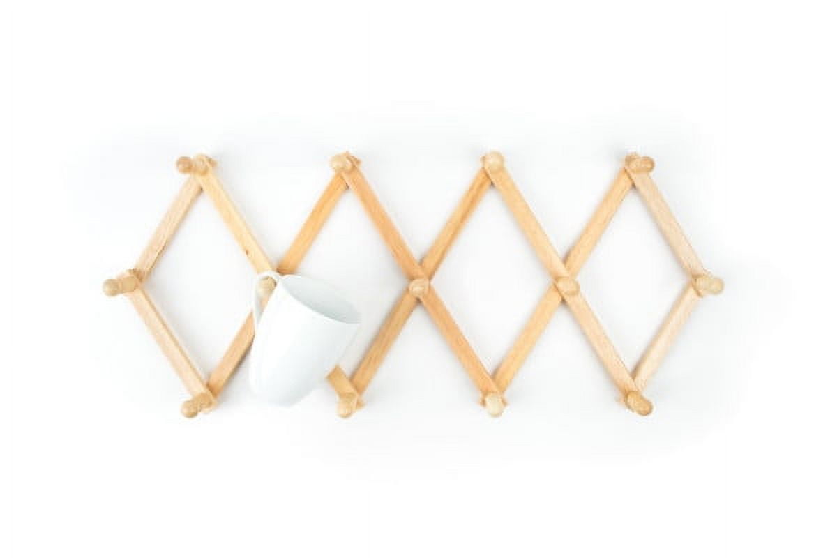 Fox Run Expanding Coffee Mug Wall Rack, Wood