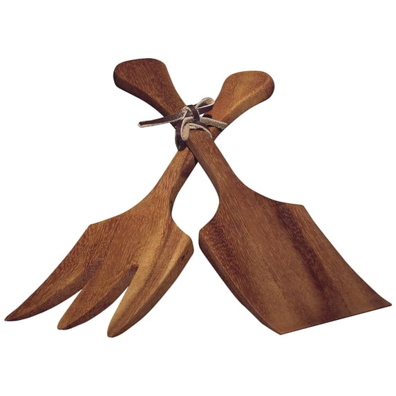 Fox Run Ironwood Gourmet Set Of 2 Acacia Wood 10" Large Salad Utensils 28125