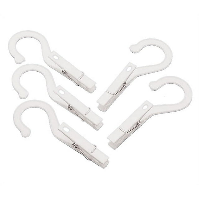Fox Run Plastic Clothespin Laundry Hooks, Set of 10, Travel Hanging