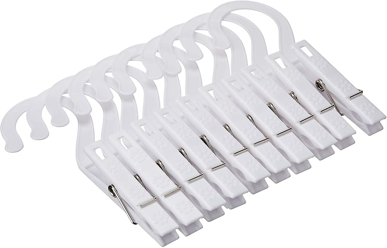 Fox Run Laundry Hook Clips Clothespin Hangers Pins Set 10 Rack Organizer Plastic