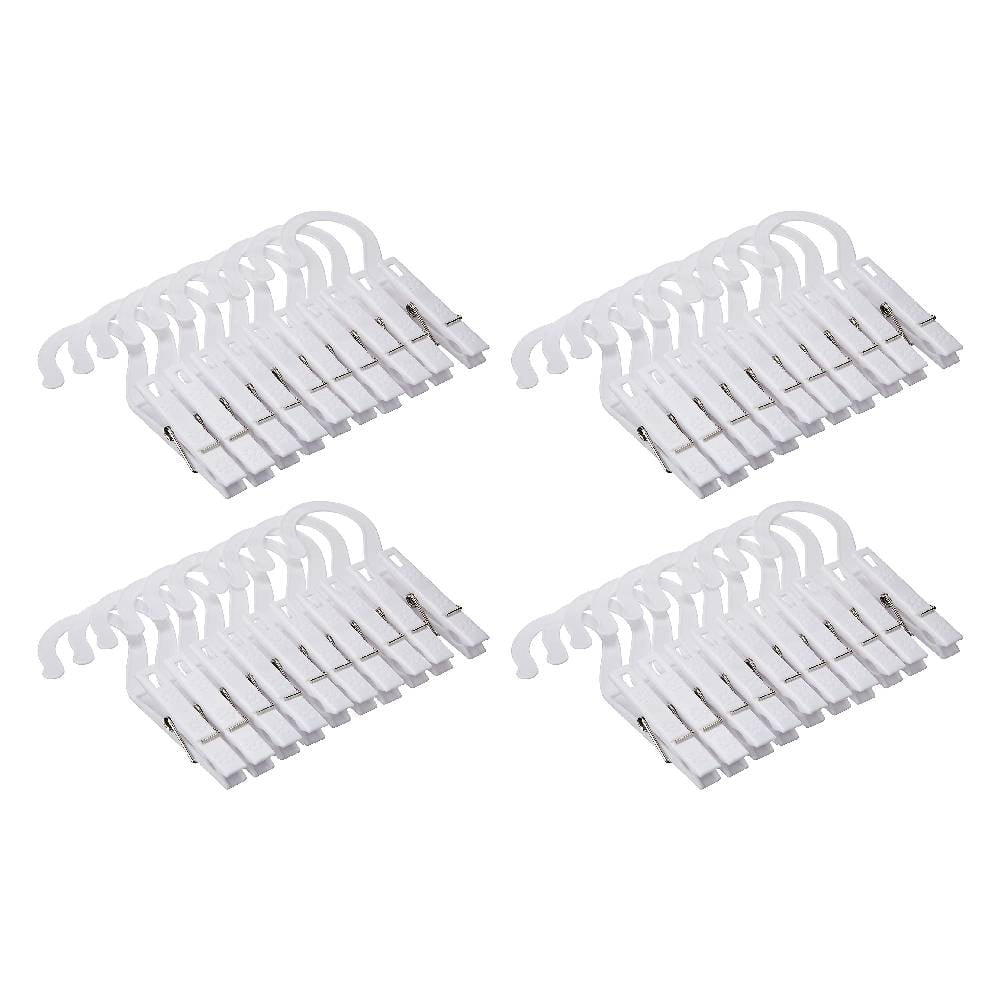 Fox Run Laundry Hooks Clips Clothespin Hangers Plastic White 10 Count