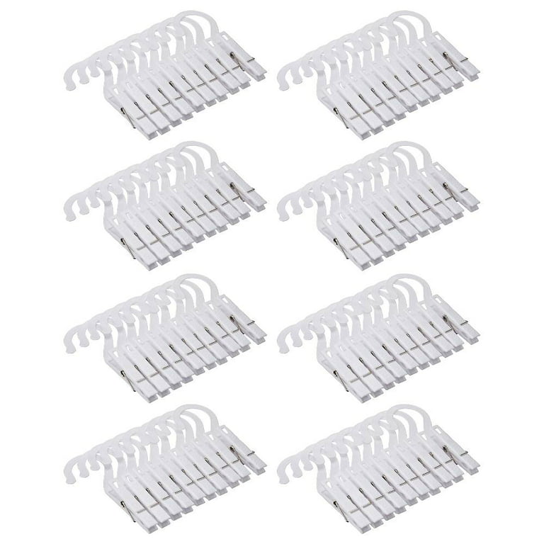 Fox Run Laundry Hooks Clips Clothespin Hangers Plastic White 10 Count per  Pack, 8-Pack