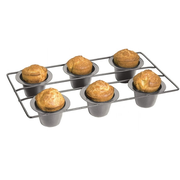 Fox Run Non-Stick Popover Pan, 6 Cup Popover and Yorkshire Pudding Pan, Carbon Steel
