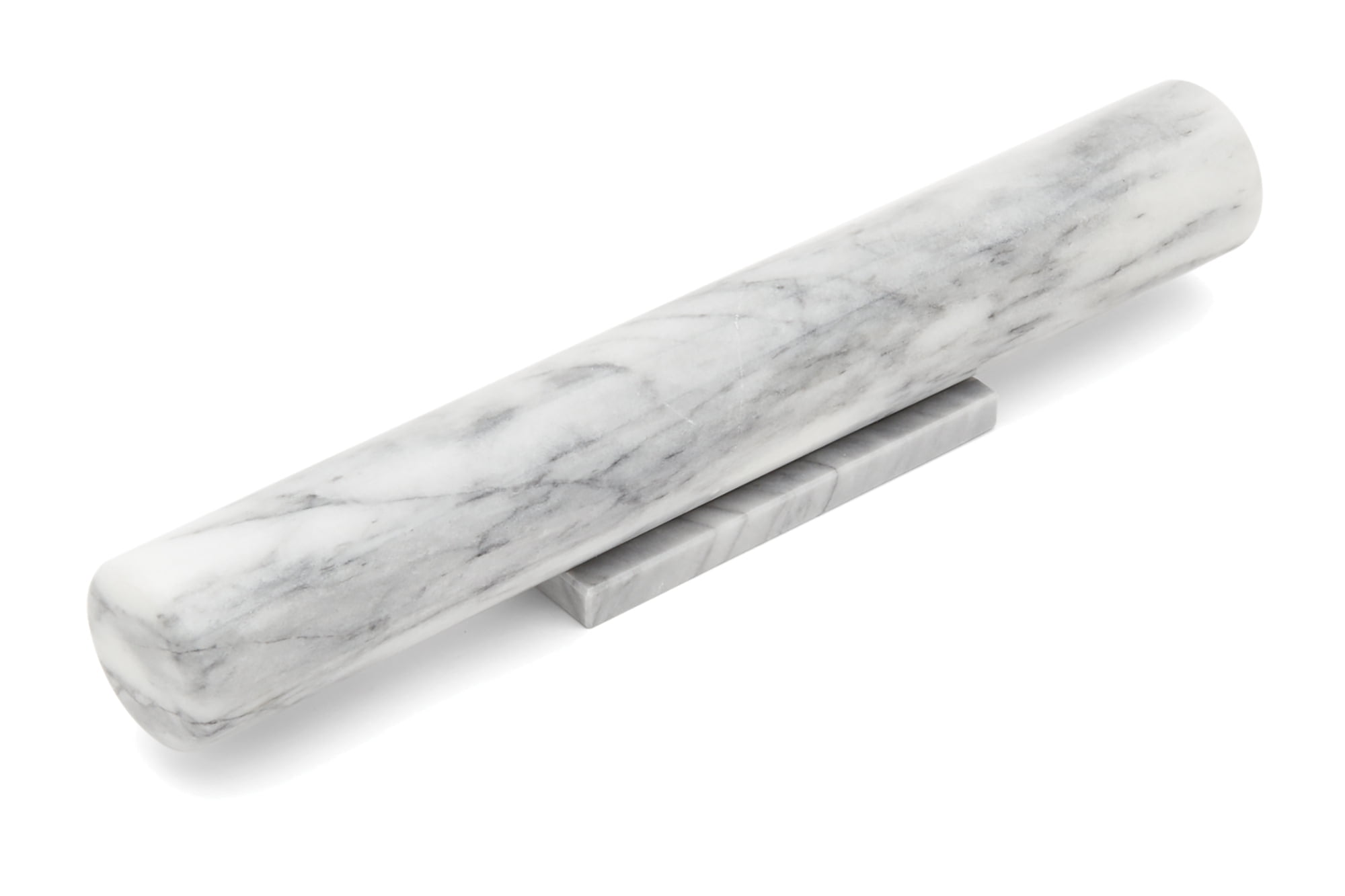 White Marble French Rolling Pin with Convenient Base