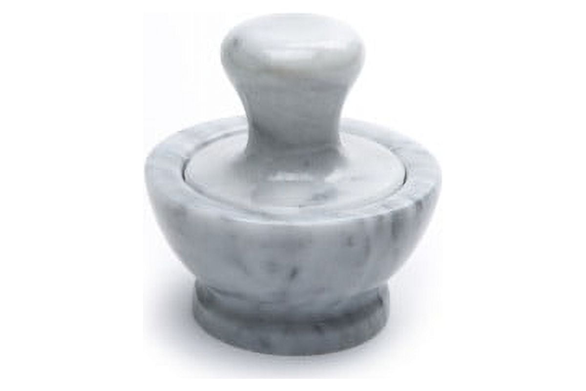 White Marble Mortar and Pestle Set for Kitchen