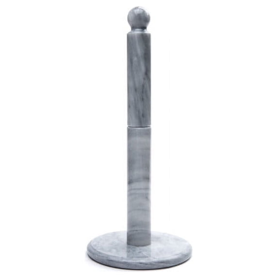 Fox Run Marble Paper Towel Holder, White, 12.5" Tall Countertop Paper Towel Stand