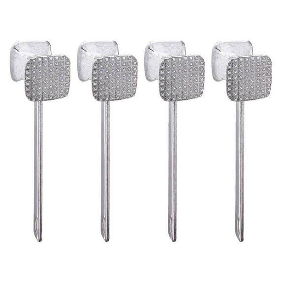 Fox Run Meat Tenderizer Chicken Pounder Hammer Aluminum Lightweight Dual Sided 5634 Silver, 4-Pack